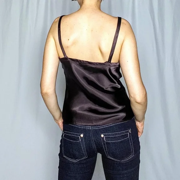 Y2k vintage satin cami with mesh trim - Picture 4 of 6